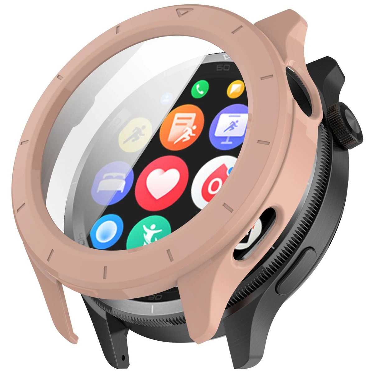 Wizualizacja nakładania etui Bizon Case Watch Adamo do Xiaomi Watch S4